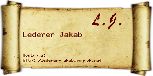 Lederer Jakab névjegykártya